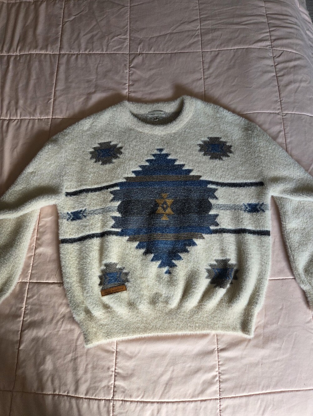Simply Southern Cream Aztec Pattern Sweater - Picture 5 of 11